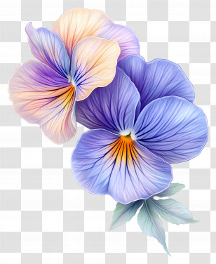 Viola Border - Colorful Pansy Flowers Illustration Transparent PNG
