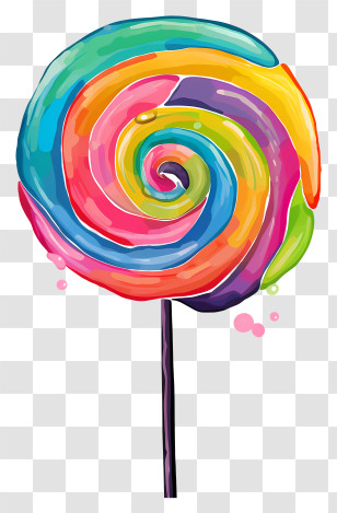 Colorful Lollipop - Colorful Candy Lollipop With Swirl Design Transparent PNG