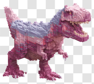 Pixel Dinosaur - Pixelated Dinosaur In 3D Style Transparent PNG