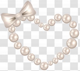 Pearl Heart Clip Art - Jewellery - With Bow Transparent Image Transparent PNG