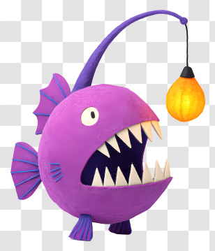 Anglerfish - Purple Anglerfish With Light Lure Transparent PNG