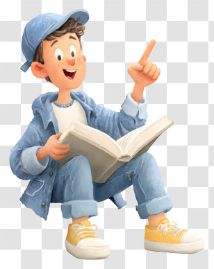 Student Reading Aloud - Enthusiastic Boy Reading Aloud Transparent PNG