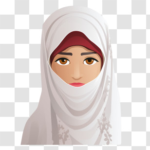 Woman With Veil
 - Illustration Of Woman In White Hijab Transparent PNG
