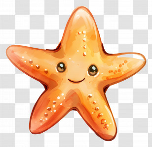 Cute Starfish - Cute Smiling Starfish Cartoon Illustration Transparent PNG