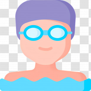 Swimmer - Cartoon Of Swimming Person With Goggles Transparent PNG