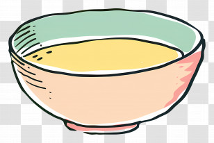 Soup Bowl - Simple Bowl With Yellow Content In Cartoon Style Transparent PNG