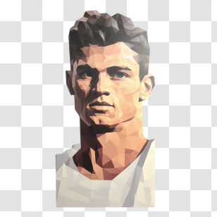 Cristiano Ronaldo - Geometric Portrait Art Transparent PNG