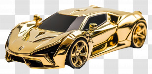 Golden Car - Luxury Golden Sports Car Transparent PNG