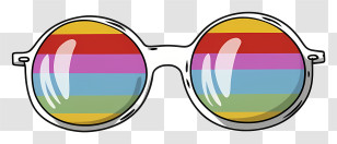 Rainbow Sunglasses - Colorful Rainbow Glasses Transparent PNG