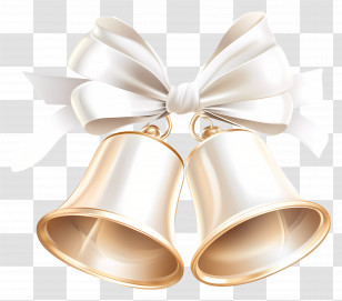 Wedding Bells - White Bells With Ribbon Transparent PNG