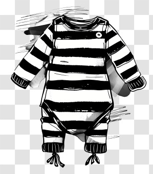 Baby Romper - Black And White Striped Baby Onesie Transparent PNG