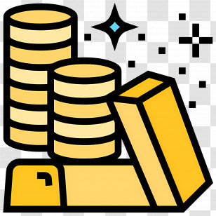 Gold Coins - Gold Coins And Bar Transparent PNG
