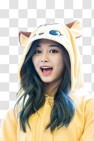 Twice - Girl In Animal Hoodie Smiling Transparent PNG