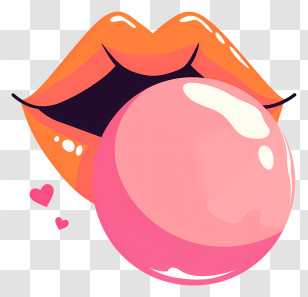 Lips Blowing Bubblegum - Bubble Gum Blowing From Lips Transparent PNG