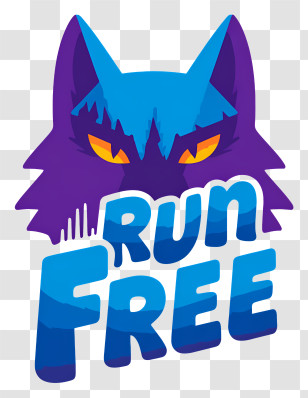 Run Free - Run Free Purple Wolf Logo Transparent PNG