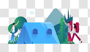 Icon - Camping Tent In The Mountains Transparent PNG