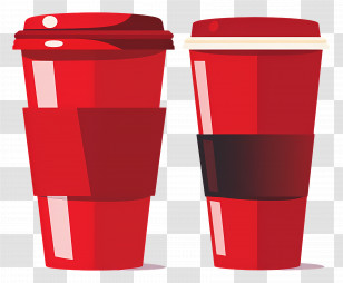 Cappuccino Coffee - Red Travel Coffee Cups Transparent PNG