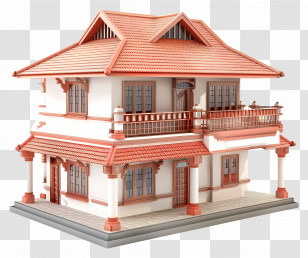 Kerala House - Traditional House Architectural Model Transparent PNG