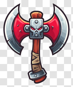 Battle Axe - Battle Axe With Skull Design Transparent PNG