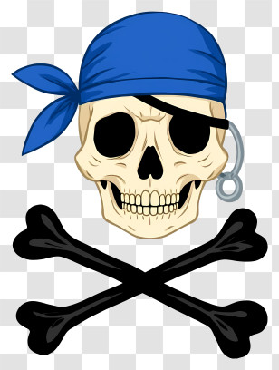 Pirate Skull And Crossbones - Pirate Skull Cartoon Illustration Transparent PNG