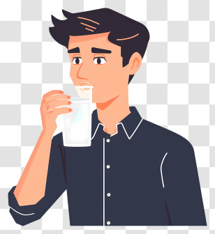 Drinking Water - Man Drinking Water From A Glass Transparent PNG