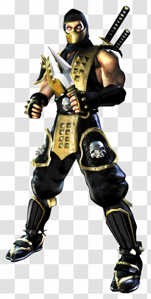 Scorpion - Armored Warrior With Weapons Transparent PNG