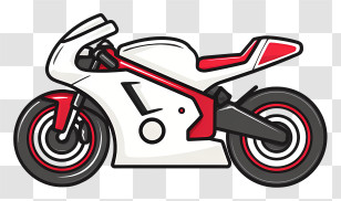 Racing Motorcycle Outline - Stylized Racing Motorcycle Transparent PNG