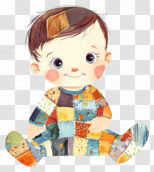 Patchwork Baby - Patchwork Baby Illustration Transparent PNG