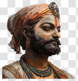 Shivaji Maharaj - Majestic Portrait Of An Emperor In Traditional Attire Transparent PNG