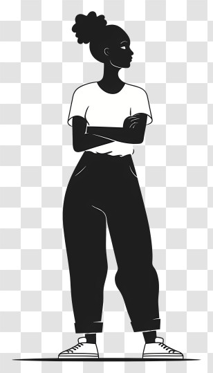Woman - Silhouette Of A Person With Arms Crossed Transparent PNG
