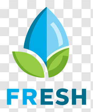 Fresh Logo - Fresh Water And Leaf Logo Transparent PNG