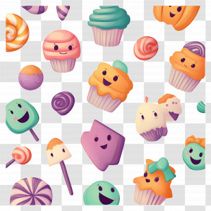 Halloween Candy - Cute Cupcakes And Candies Transparent PNG