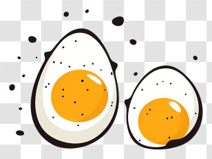 Boiled Egg - Illustration Of Boiled Eggs With Yellow Yolks Transparent PNG