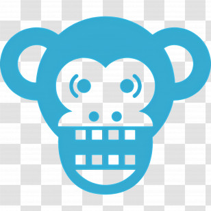 Monkey - Blue Monkey Face Logo Illustration Transparent PNG