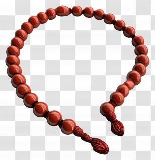 Tasbih - Red Rosary Beads String Transparent PNG