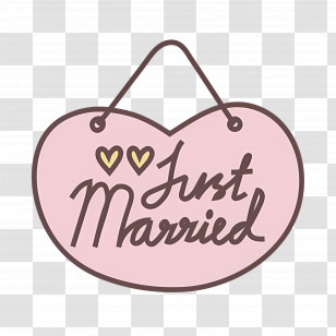 Just Married - Just Married Sign With Hearts Transparent PNG