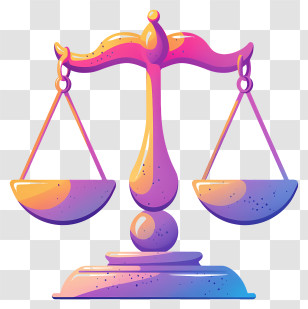 Justice And Balance - Colorful Scales Of Justice Transparent PNG