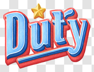 Word Duty - Duty Text With Star Logo Transparent PNG