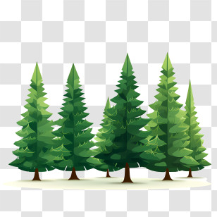 Christmas Tree - Cluster Of Green Pine Trees Transparent PNG