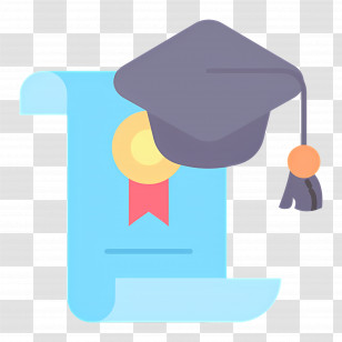 Academic Certificate - Graduation Cap With Certificate Representation Transparent PNG