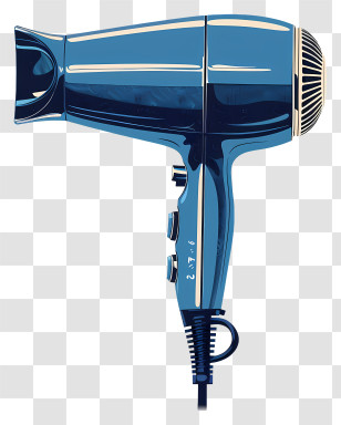 Blue Hair Dryer - Sleek Blue Hair Dryer For Styling Needs Transparent PNG