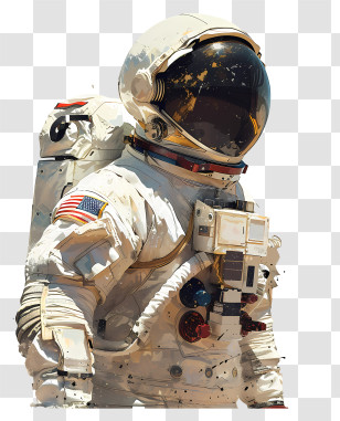 Astronaut Day - Realistic Astronaut Suit With Helmet Illustration Transparent PNG