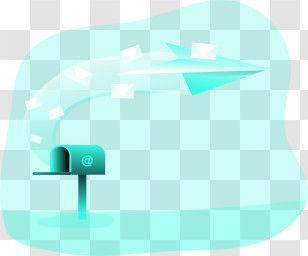 Sent Messages - Digital Mailbox With Paper Plane Transparent PNG