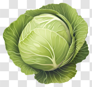 Kale - Illustration Of Fresh Green Cabbage Transparent PNG