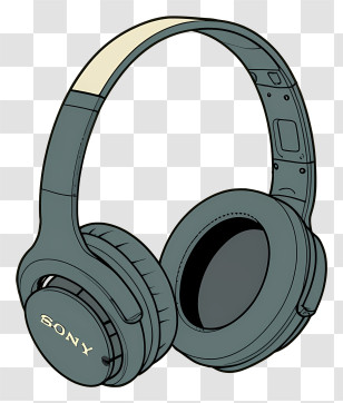 Black Headset - Black Headphones Illustration Transparent PNG