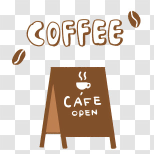 Coffee - Coffee Cafe Open Sign Transparent PNG