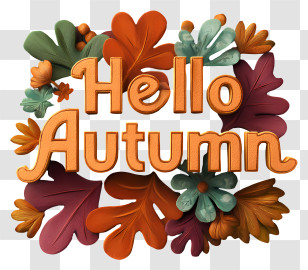 Hello Autumn - Hello Autumn Decorative Lettering Transparent PNG