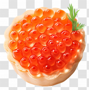 Caviar In Tartlet - Delicious Caviar Tart With Dill Garnish Transparent PNG