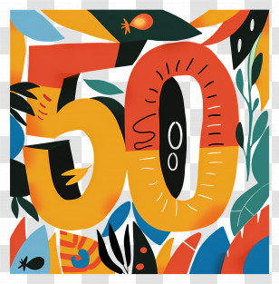 Number 50 - Colorful Number 50 Celebration Transparent PNG