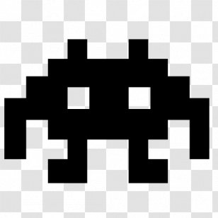 Space Invaders Pixel Art Extraterrestrial Life Minecraft - Monochrome - Alien Sprites Transparent PNG